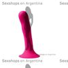 HITSENS 4 - Dildo de Silicona de Doble Densidad (Color Rosa Fuerte)